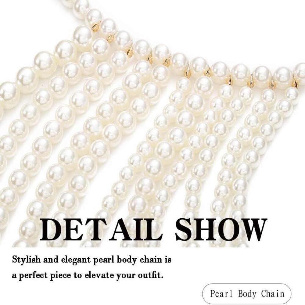 Pearl Body Chain Beaded Jewelry Festival Party Summer Beach Women - Picture 4 of 6